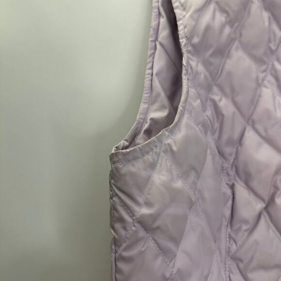 Eddie Bauer Lavender Premium Goose Down Quilted Vest Embroidered Womens Medium M - Picture 7 of 12